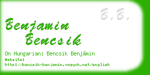 benjamin bencsik business card
